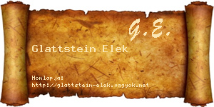 Glattstein Elek névjegykártya