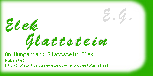 elek glattstein business card